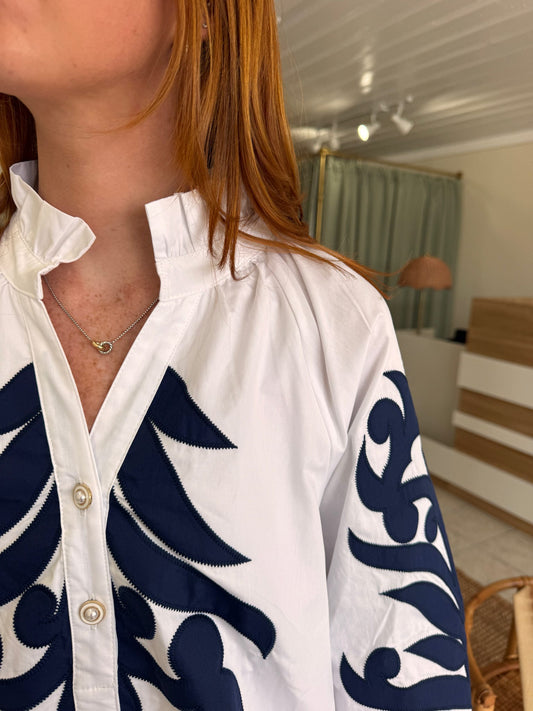 Floral Applique Shift Dress