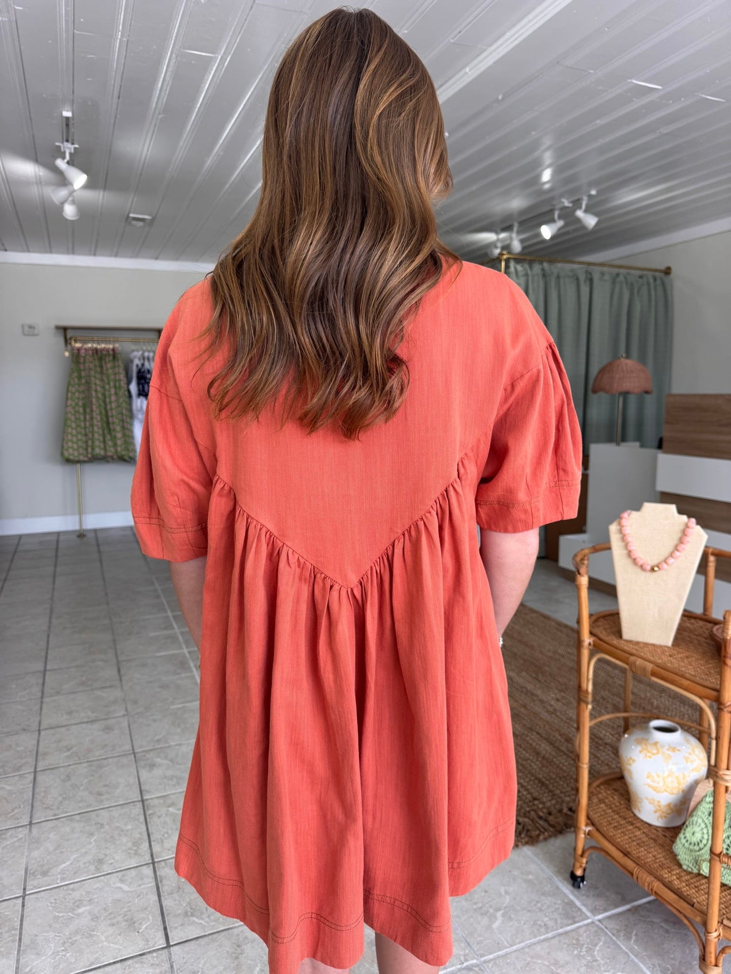 Embroidered Linen Dress