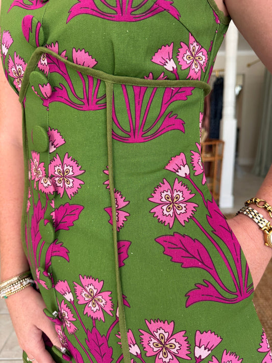 Floral Front Button Mini Dress