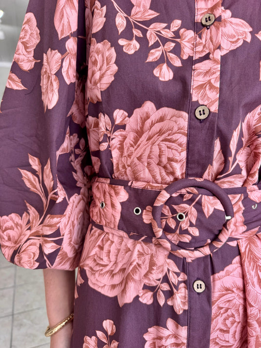 Floral Belted Maxi Dress