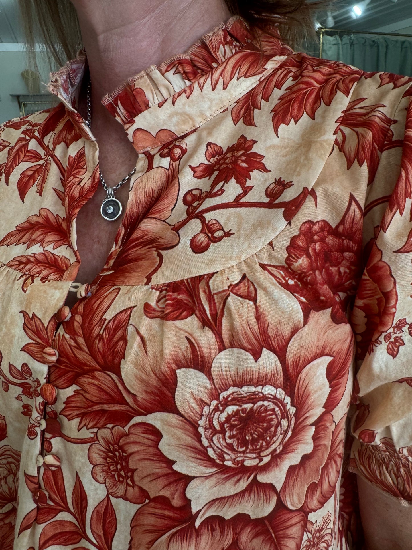 Floral Mock Neck Mini Dress
