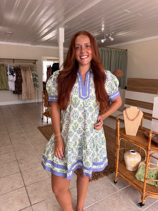Floral Puff Sleeve Mini Dress