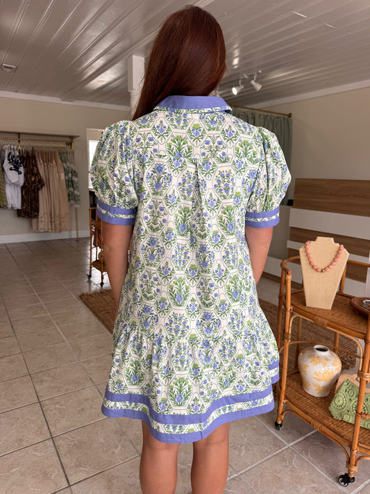 Floral Puff Sleeve Mini Dress