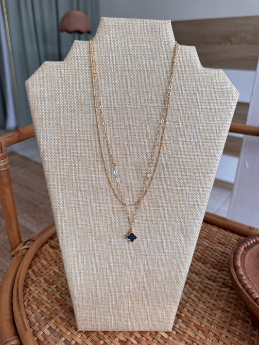 2 Layered Clover Chain Necklace
