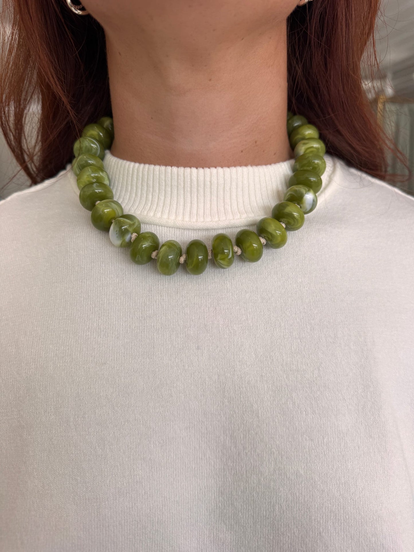 Multicolor Resin Beaded Necklace