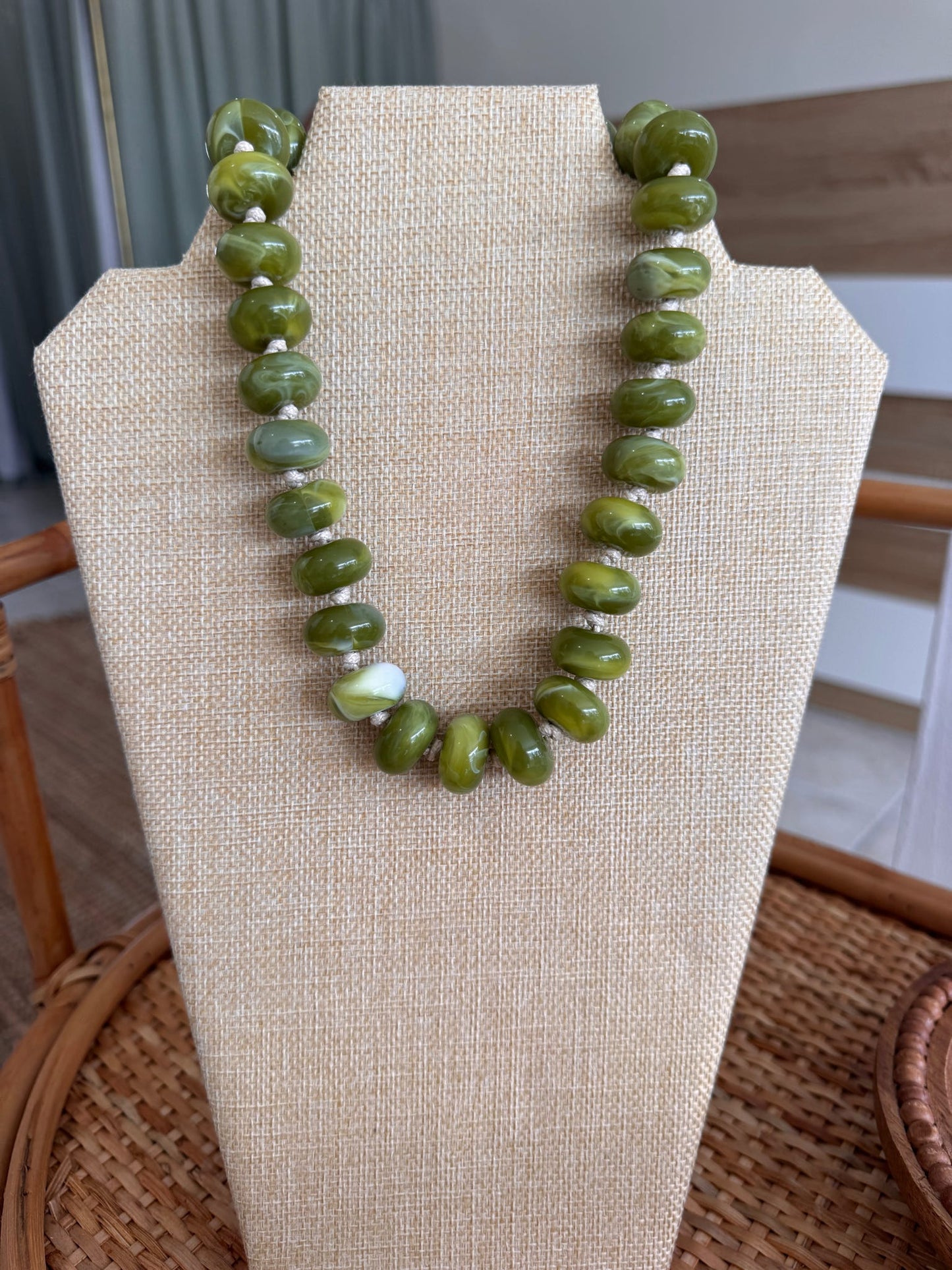 Multicolor Resin Beaded Necklace