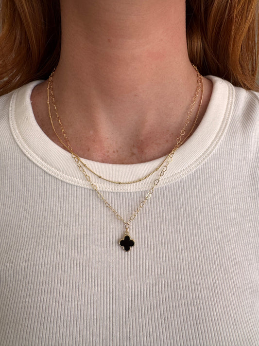 2 Layered Clover Chain Necklace