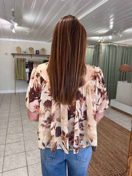 Woven Polyester Floral Blouse