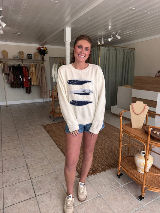 Oversized Fish Knit Sweater