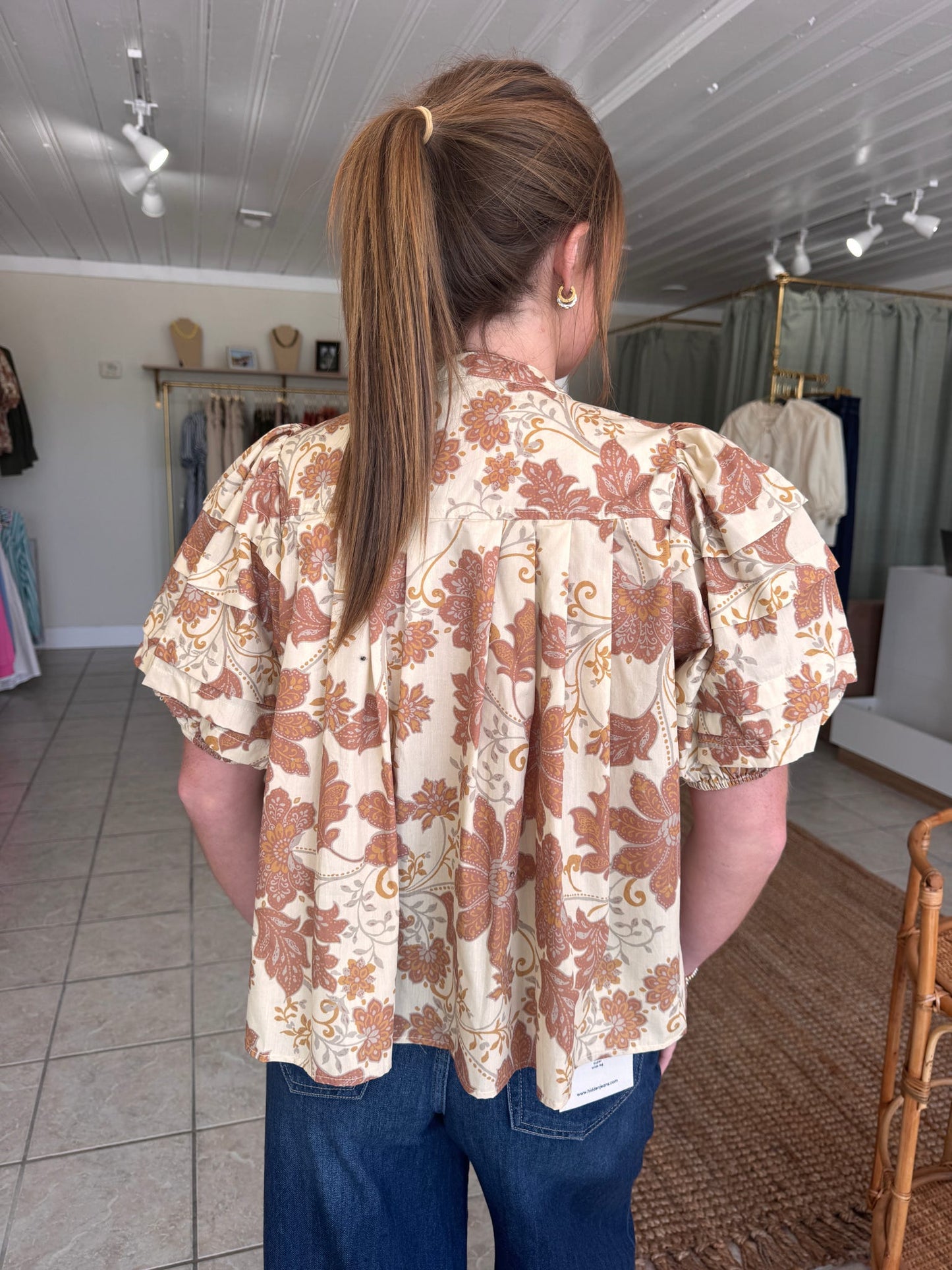 Floral Puff Sleeve Blouse