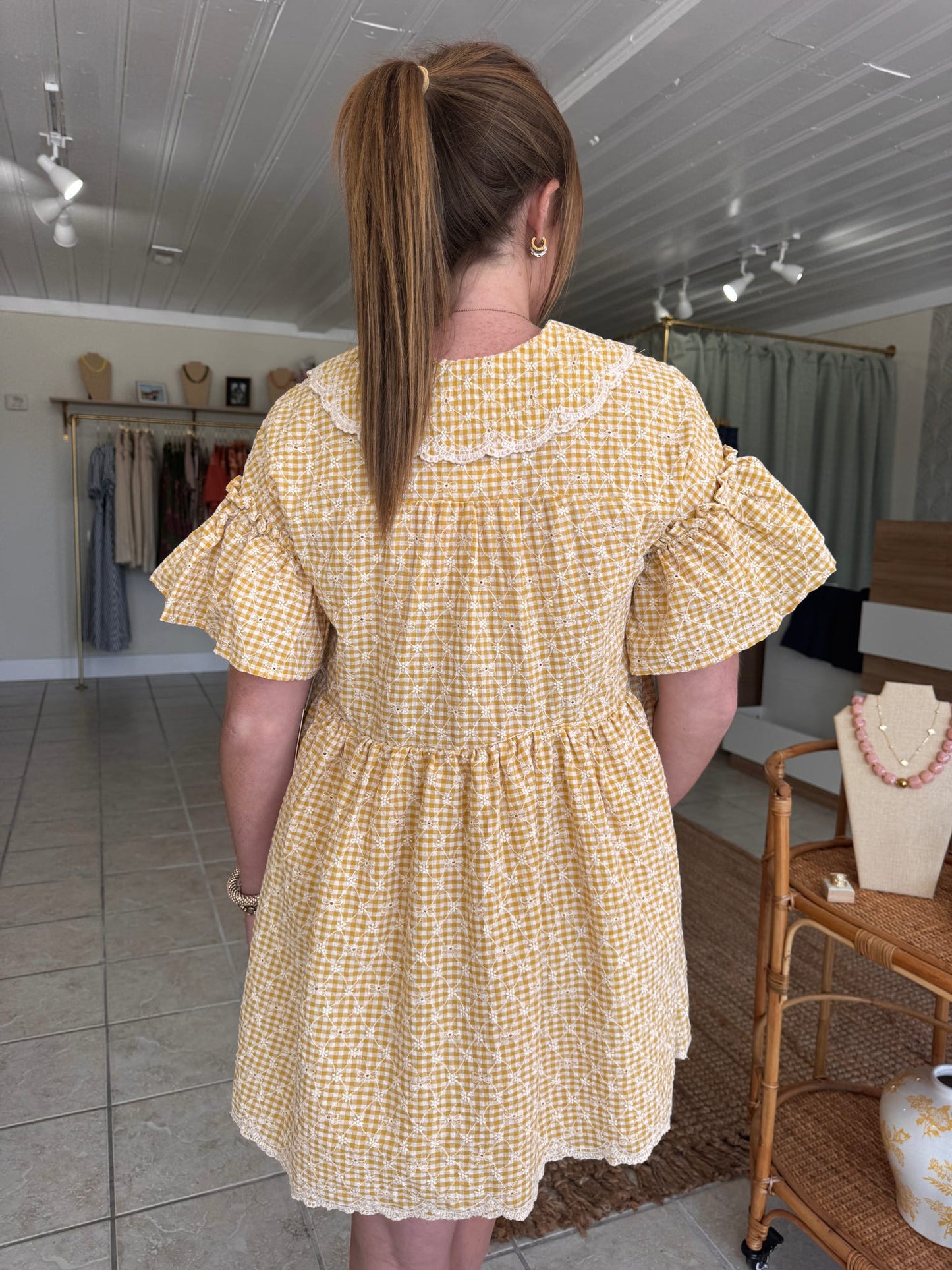 Gingham Babydoll Dress
