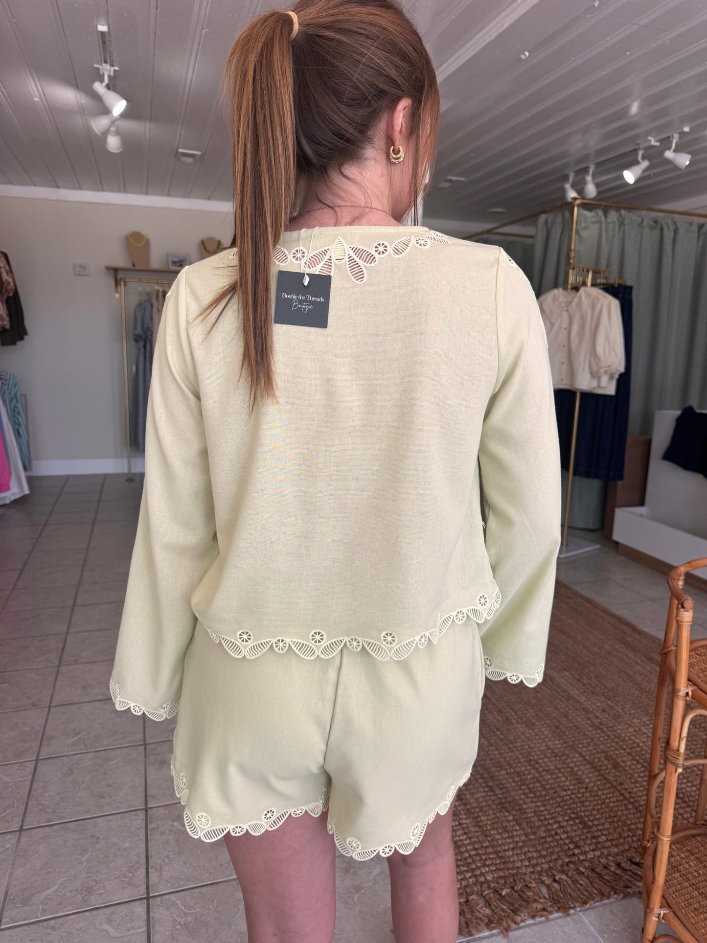 Lace Top & Shorts Set
