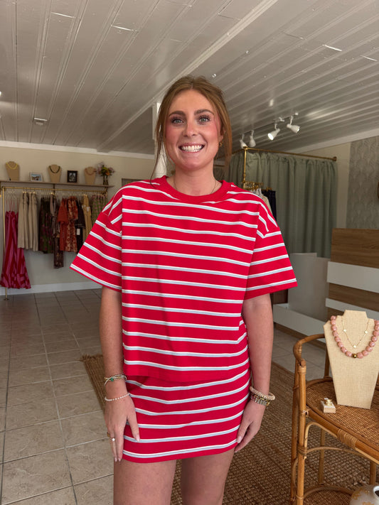 Red & Blue Striped Set