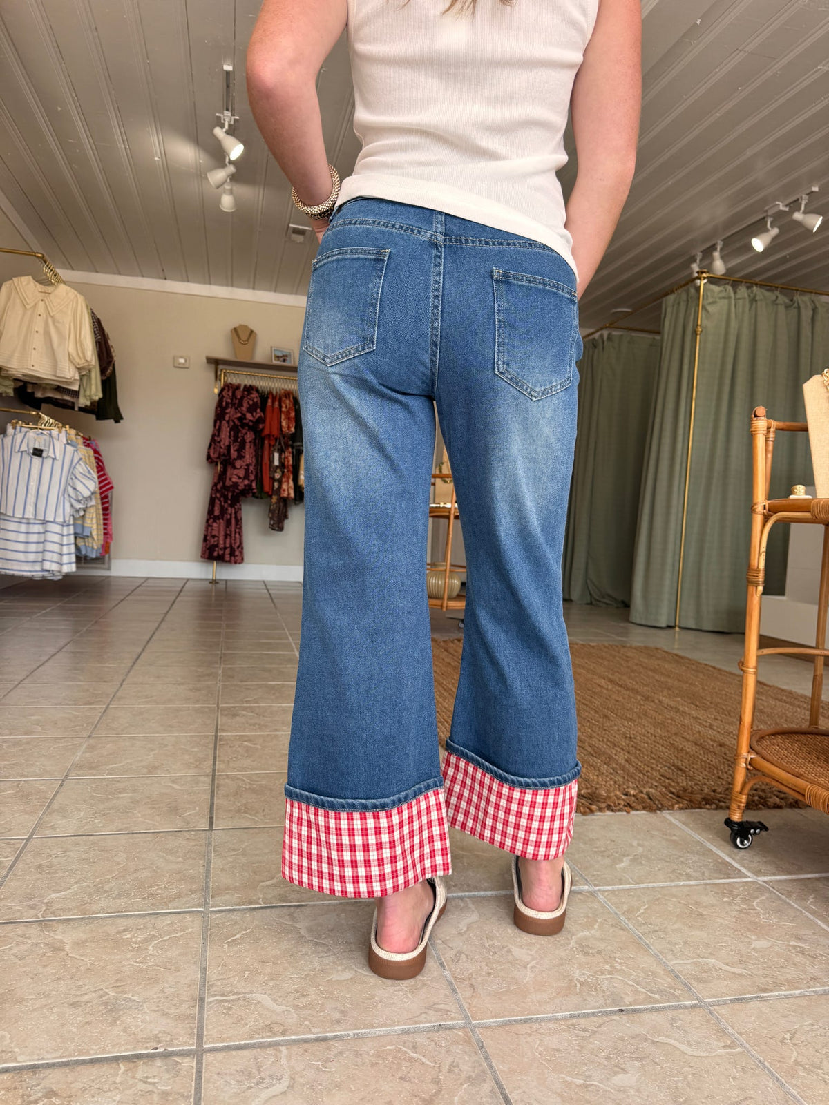 Mid Rise Straight Leg Jeans