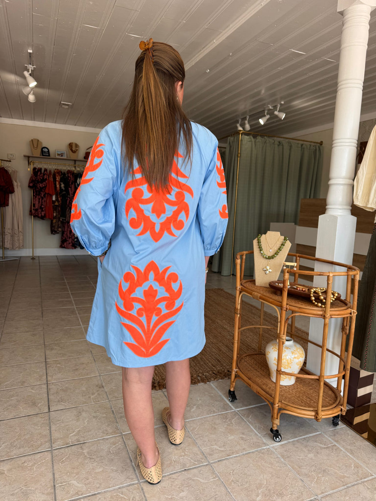 Floral Applique Shift Dress