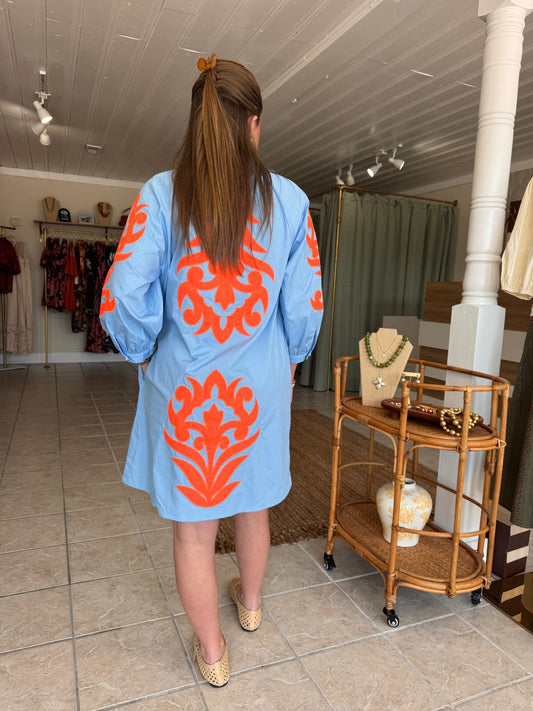 Floral Applique Shift Dress
