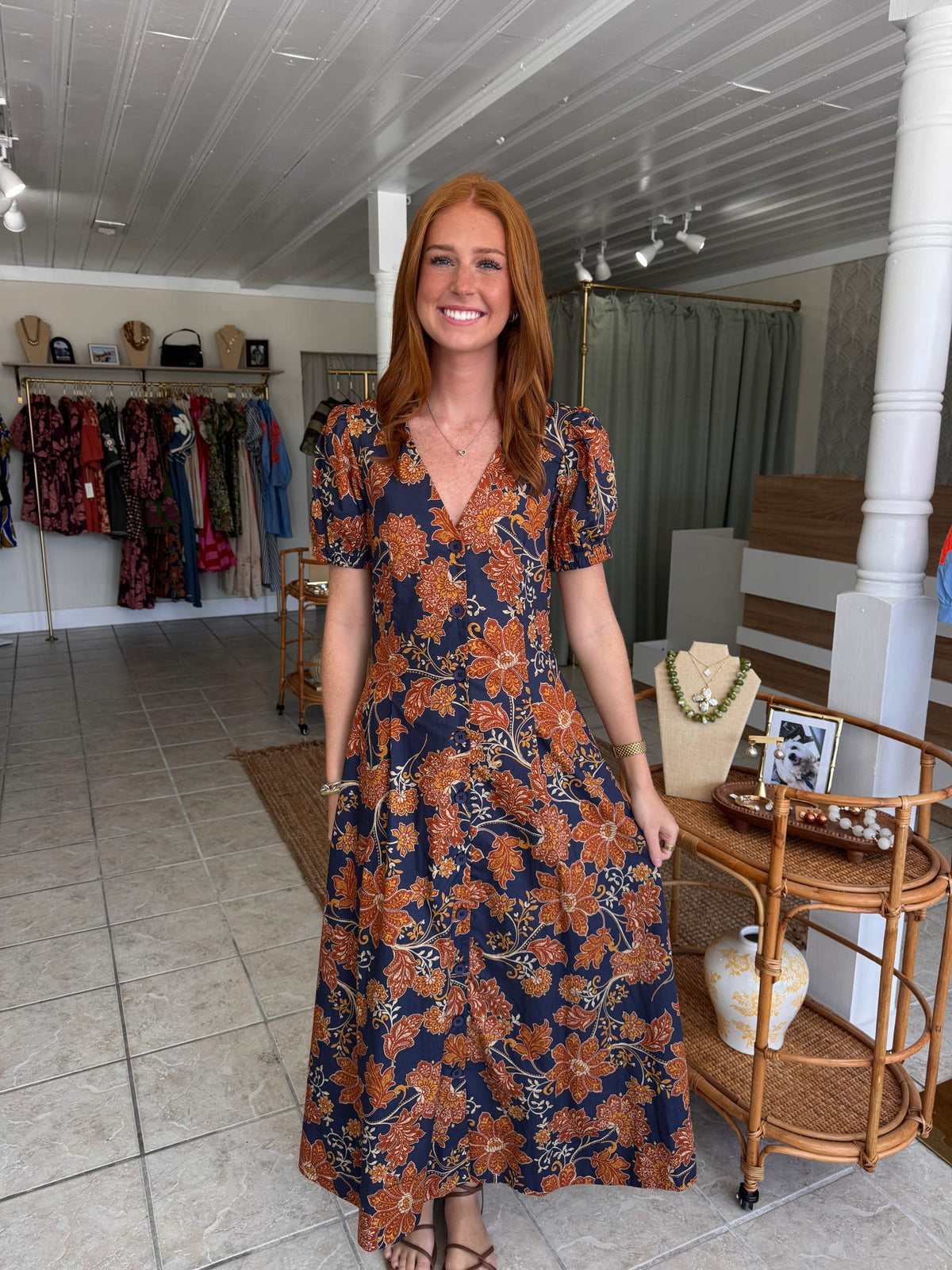 Floral V-Neck Maxi Dress