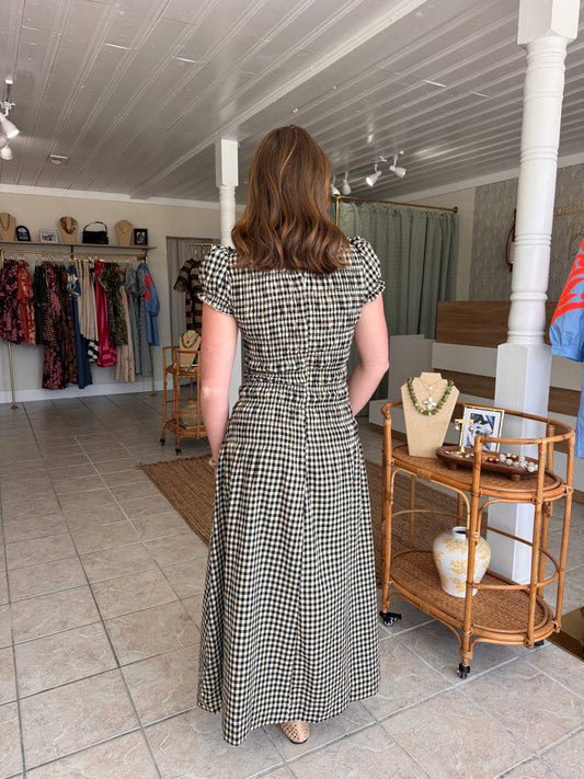Plaid Puff Sleeve Dress
