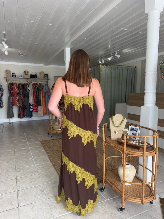 Lace Trim Maxi Dress