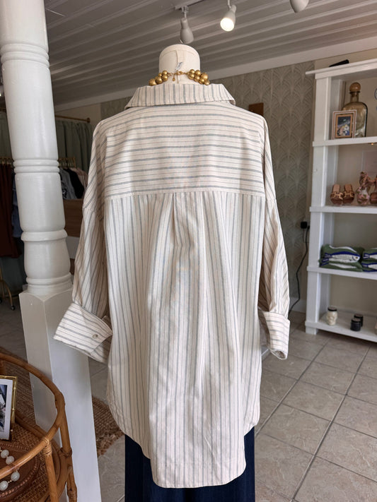 Button Down Stripe Top (Plus Size)
