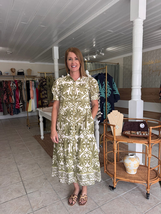 Floral Moss Maxi Dress