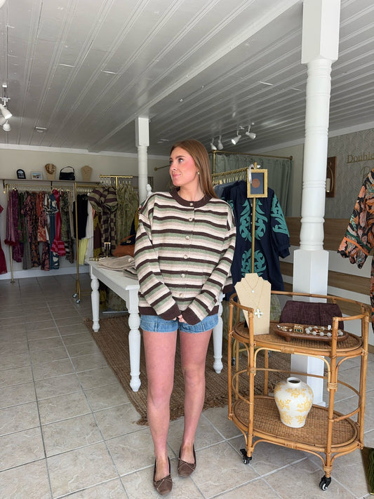 Crewneck Knit Cardigan