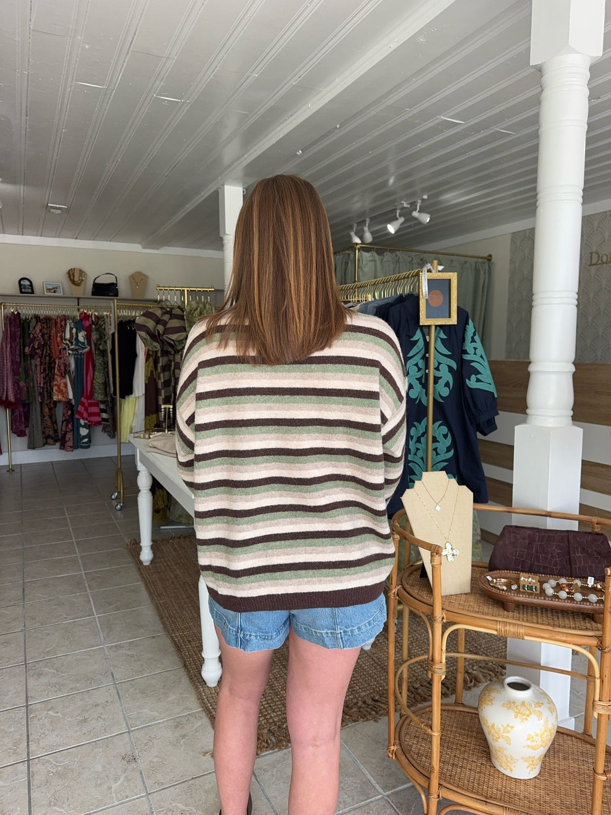 Crewneck Knit Cardigan