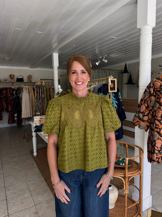 Solid Puff Sleeve Top