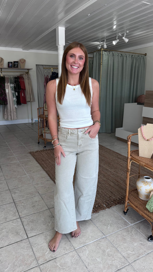 Slouchy Crop Barrel Pants