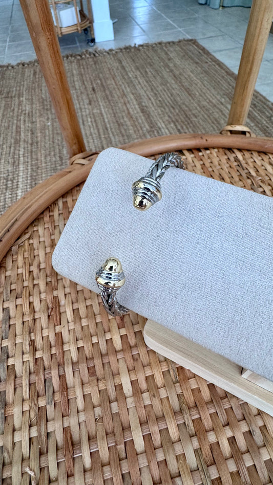 End Ball Braided Cuff Bracelet
